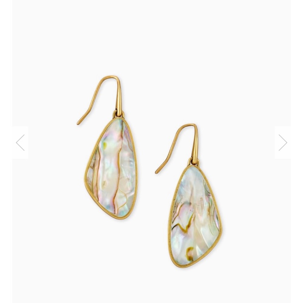 Kendra Scott “McKenna” earrings in white abalone